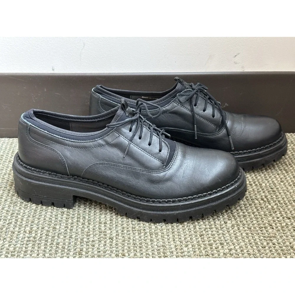Shelly's London, Black Oxford Leather‎ Shoes, Unisex Men's 7/Women's 8.5